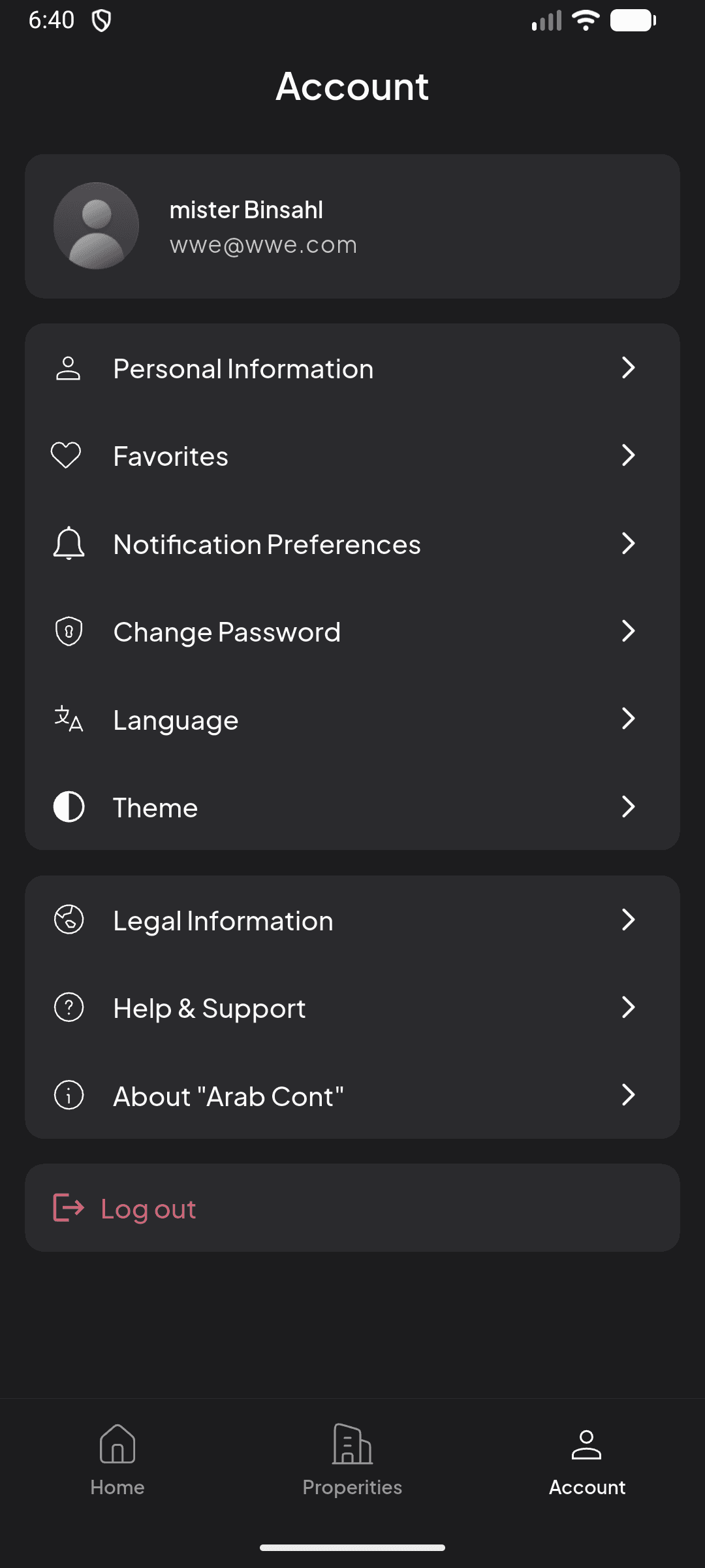 Owner account settings
