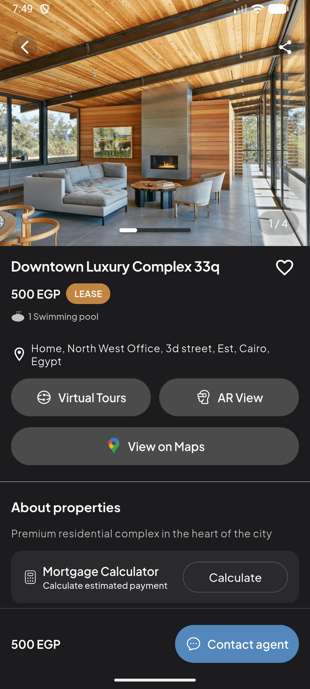 Property detail with image gallery